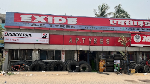 A.P.TYRES - EXIDE CARE | BRIDGESTONE TYRES SHOWROOM | MRF EXCLUSIVE | MICHELIN TYRES & SERVICES